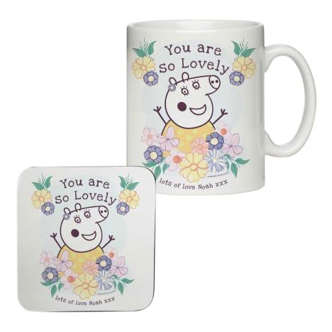 Personalised Peppa Pig Mummy Pig Floral Mug & Coaster £14.99